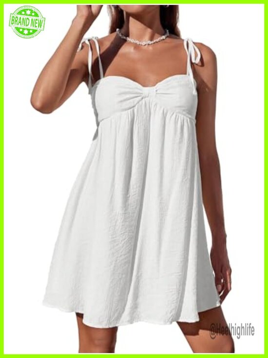 Dresses & Skirts - Flowy Mini Slip Dress Spaghetti Strap Casual Summer Dress